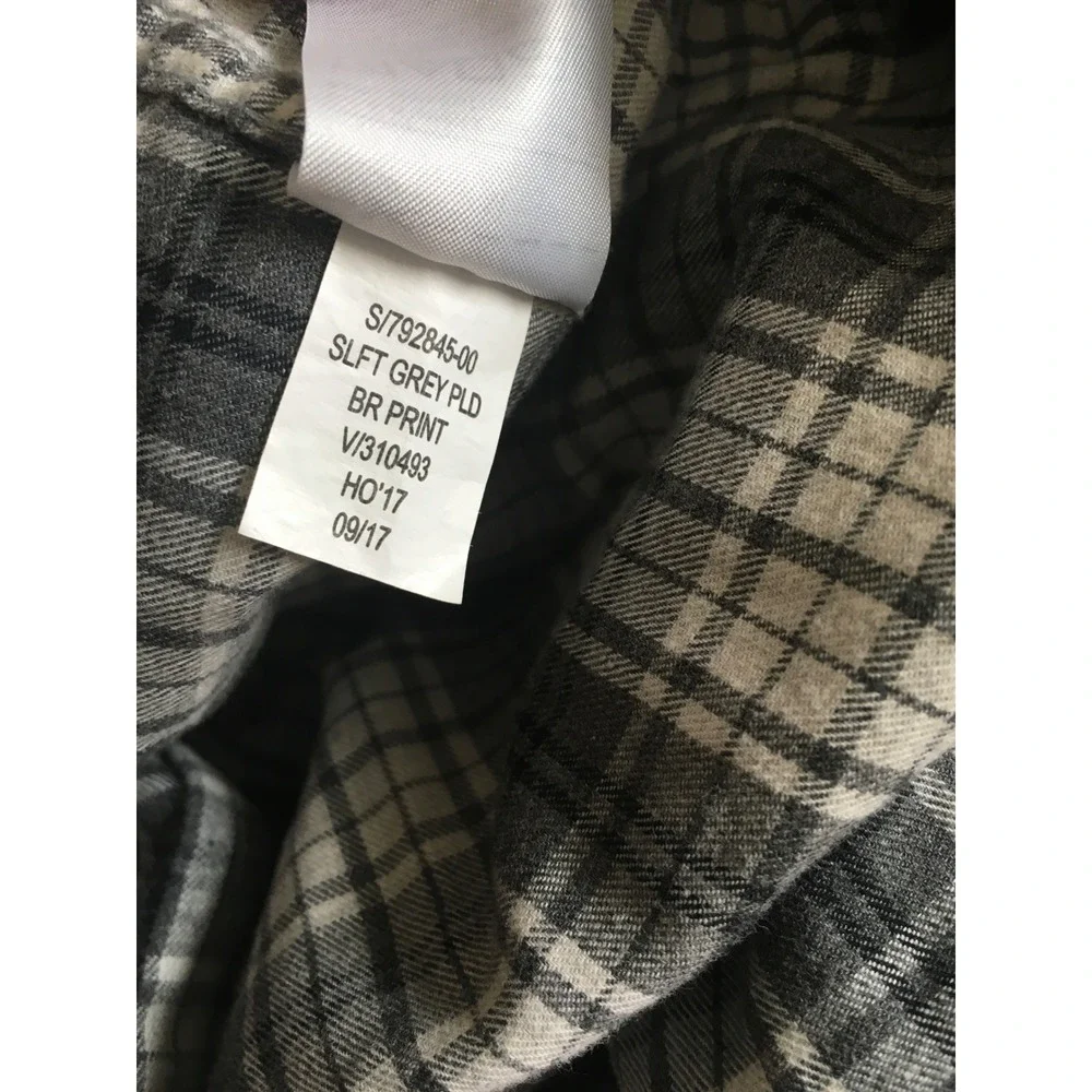 Banana Republic Button Down Shirt Mens Medium Gray Plaid Slim Fit Preppy Cozy